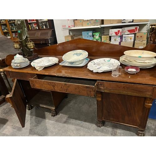 259a - Victorian Mahogany Pedestal Sideboard wtih Gallery Back