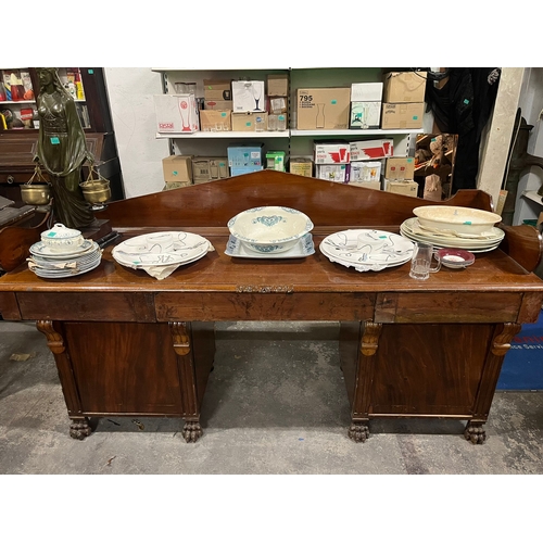 259a - Victorian Mahogany Pedestal Sideboard wtih Gallery Back