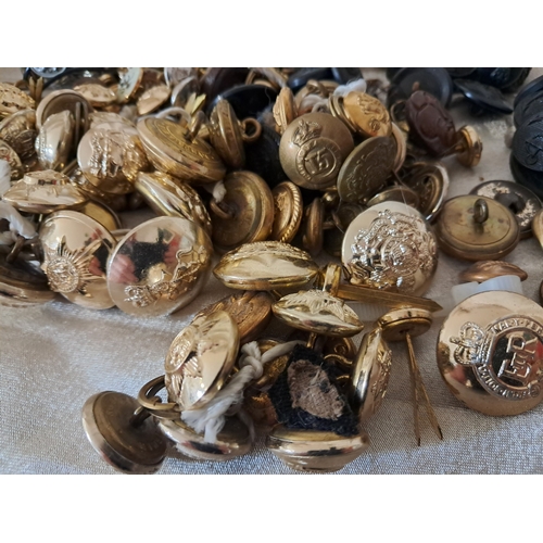 10 - Large collection of Military Tunic Buttons, Brass, Silver Plate and others