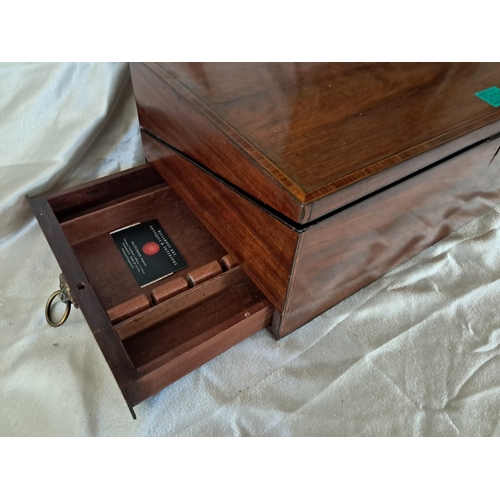 103 - Victorian Mahogany Travel Writing Bureau Box - as found (54cm x 28cm x 18cm)