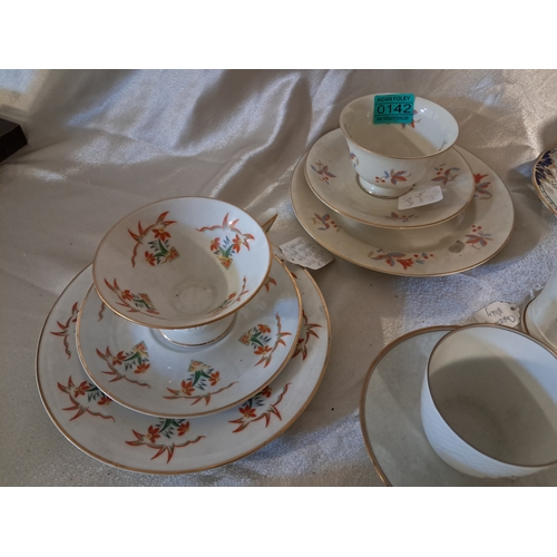 142 - Collection of Vintage Bone China Tea Cups, Saucers and Side Plates