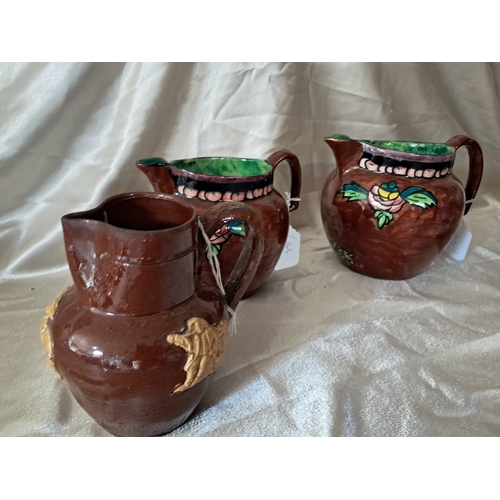 15 - Four 19th Century Dresser Jugs, 2 Burleigh, 1 Wedgewood and 1 other