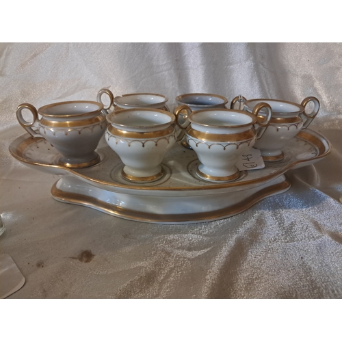 151 - Set of 6 Stirrup Cups on Tray together with 6 Shot Glasses