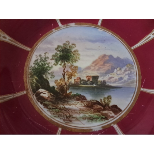 156 - 6 Piece Porcelain Dessert Service with Painted Scenes of Landscapes