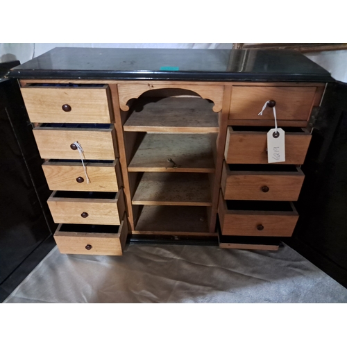 167 - Early 20th Century Mahogany Collectors or Jewellery Cabinet with 9 Drawer Fitted Interior (62cm x 24... 