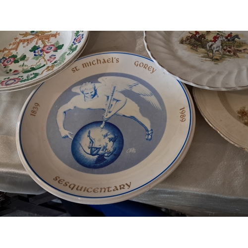 206 - Large collection of China Cabinet Plates including St. Micheal's Gorey Centenary Plate (16)