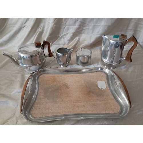 88 - Vintage 5 Piece Picquot Ware Tea Set including a Tray