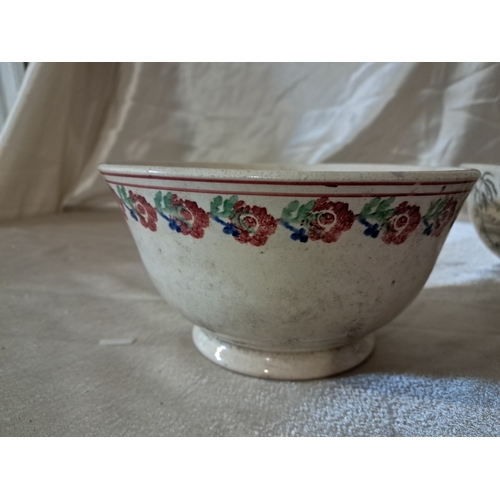 253 - Three Early 20th Century Pottery Bowls including a Spongeware example