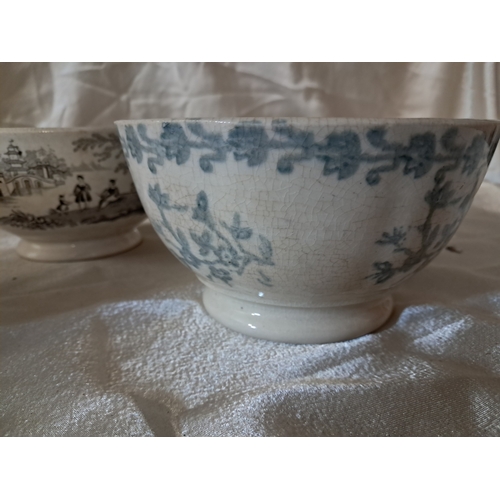 253 - Three Early 20th Century Pottery Bowls including a Spongeware example