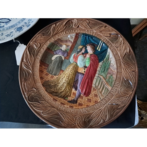 288 - Lot of 8 collectible Cabinet Plates including Romeo and Juliet and a Pair of 19th Century Plates