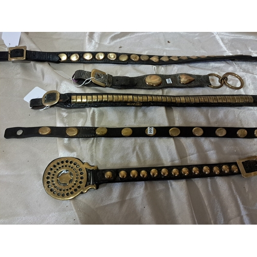 318 - Lot of 5 Victorian Horse Straps with Brass Fittings