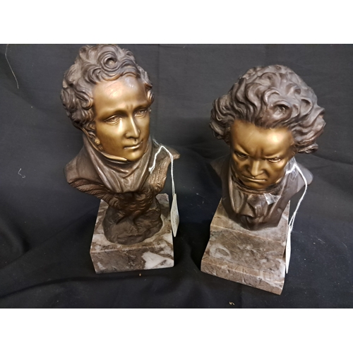 527 - Two Bronze and Marble Busts 