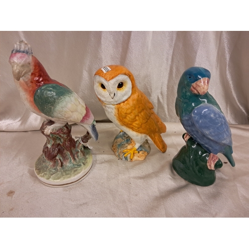 715 - Minton China Parrot, Beswick Owl and another