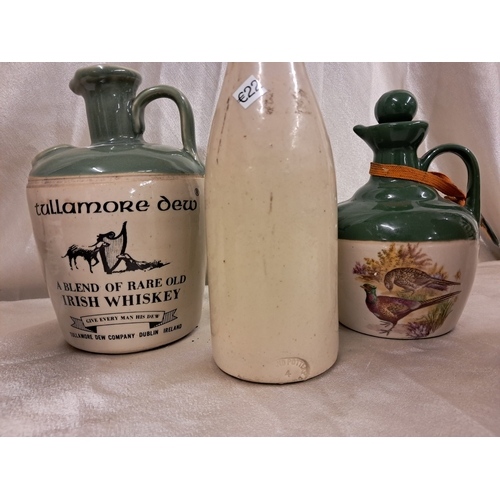 720 - Two Tullamore Dew Whiskey Crocks and 3 Stoneware Ginger Beer Bottles