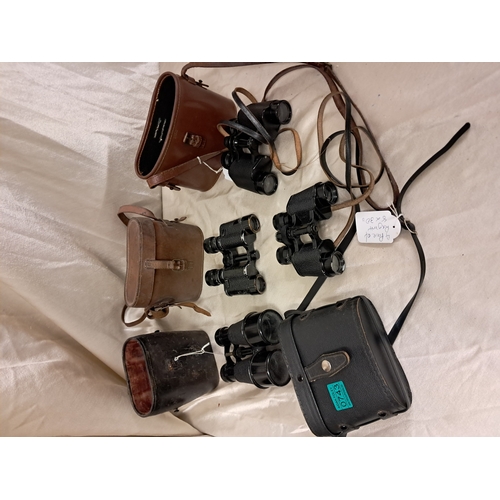 743 - Four Sets of Binoculars in Cases - one case as found