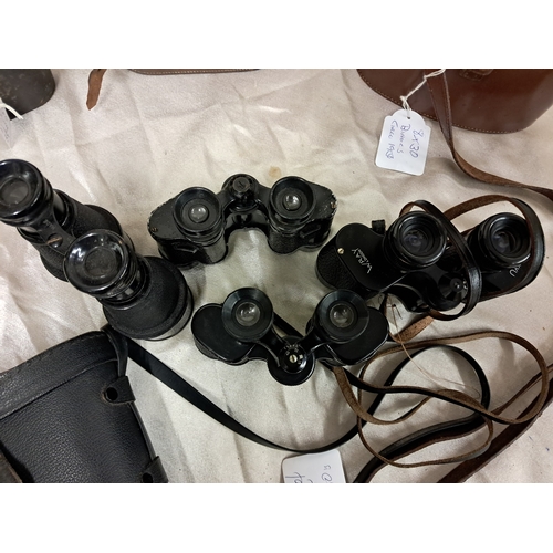 743 - Four Sets of Binoculars in Cases - one case as found