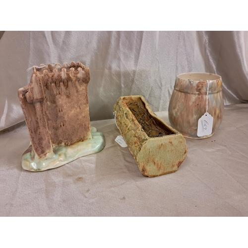 783 - Three Pieces of Carrig Ware Pottery including Blarney Castle (Tallest 19cm)