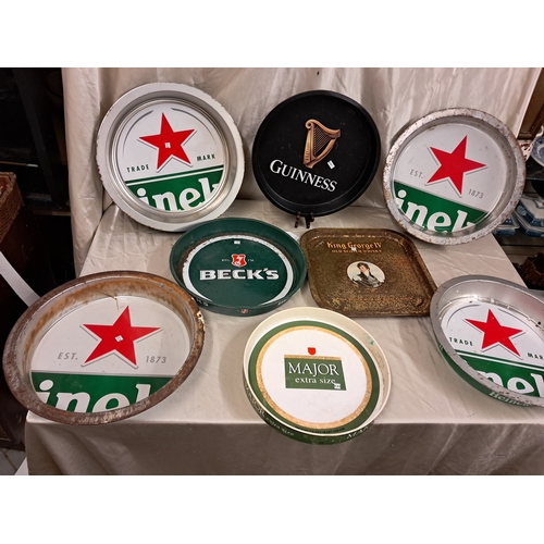 791 - Lot of 8 Vintage Irish Pub Drinks Trays