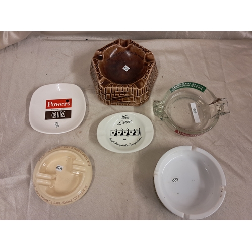 793 - Lot of 6 Vintage Ashtrays including an Arklow Hospital Sweepstakes example