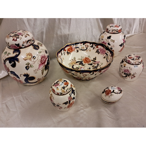 806 - Nice lot of Masons Ironstone Mandalay Pattern China including Large Fruit Bowl, 4 Ginger Jars and an... 