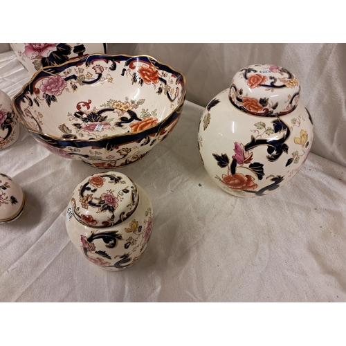 806 - Nice lot of Masons Ironstone Mandalay Pattern China including Large Fruit Bowl, 4 Ginger Jars and an... 