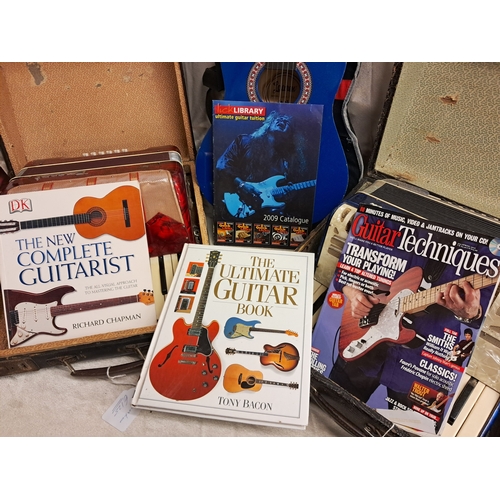 939 - Cased Child's Guitar and some Guitar Books together with 2 Cased Accordions