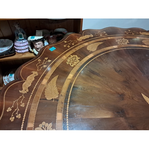 952 - 19th Century Killarney Wood Breakfast Table profusley Inlaid with Killarney Ferns, Sprigs of Shamroc... 