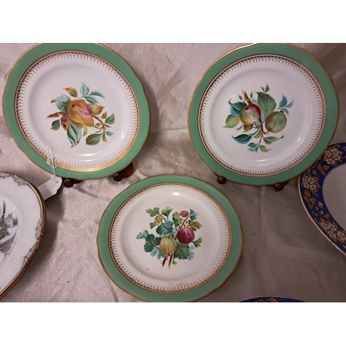 1231 - Collection of 3 Hand Painted Fruit Cabinet Plates, Pair of Althea Pottery Bowls and 3 Mayflower Pott... 