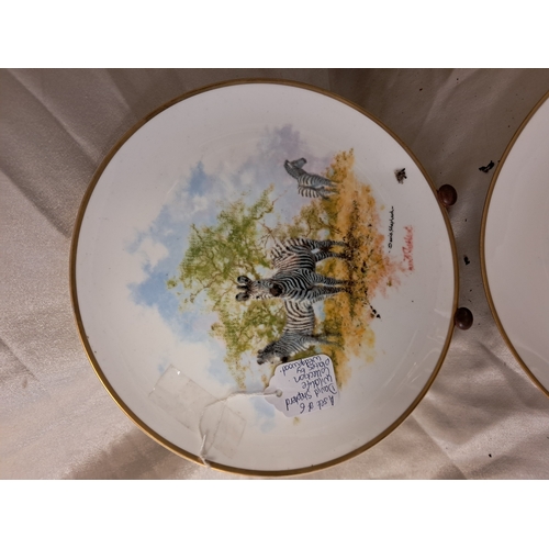 1236 - The David Shepher Wildlife Collection Set of 6 Wedgewood Cabinet Plates (27cm Diameter)