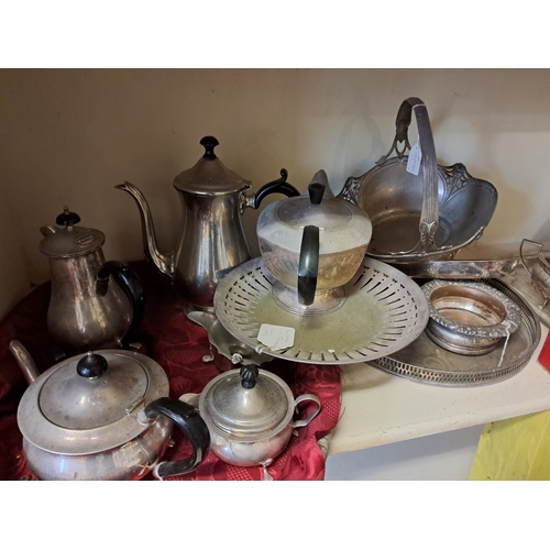 1245 - Large lot of Silver Plated Tea Ware including Coffee Pots, Tea Pots, Trays, Jugs, Bowls etc - all on... 