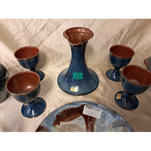 1255 - Good lot of Irish Pottery including a Stoneware Jackson Irish Mead Decanter and Goblets