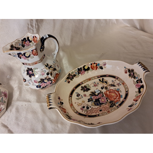 1268 - Three Pieces of Masons Ironstone China 2 Mandarin Pattern and 1 Brocade (Tallest 18cm)