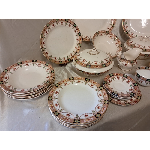 1273 - Large Arklow Pottery part Dinner Service Pattern 812 including 3 Graduated Platters, Pair of Vegetab... 