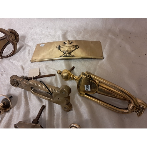 1310 - Lot of Brass Door Furniture including Knockers and Handles etc