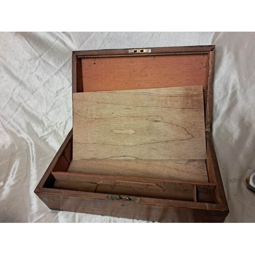 1327 - Brass Bound Mahogany Writing Slope (for restoration) - 46cm x 26cm x 16cm