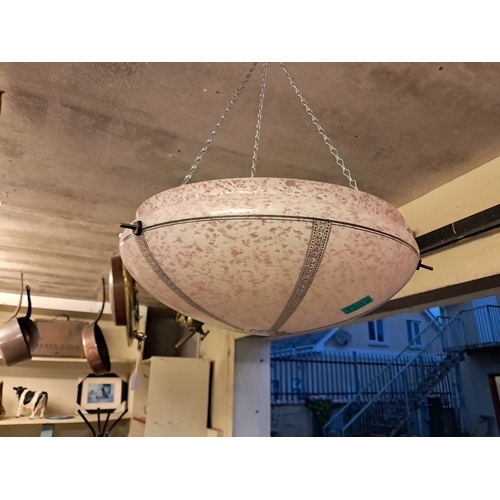 1342 - Good Pink Mottled Glass Ceiling Light Shade