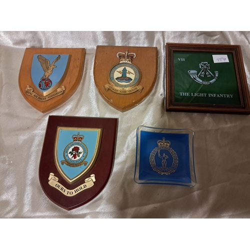 405 - Lot of 5 Royal Air Force Light Infrantry and other Plaques