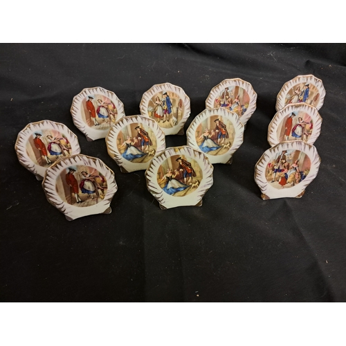 614 - Lot of 11 Liverpool Pottery Table Place Markers (6cm Tall)