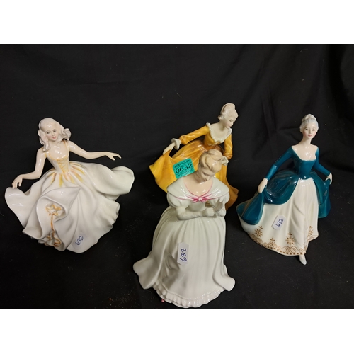 632 - Four Royal Doulton Figures - Kirsty, Regal Lady, Denise and Sweet Seventeen