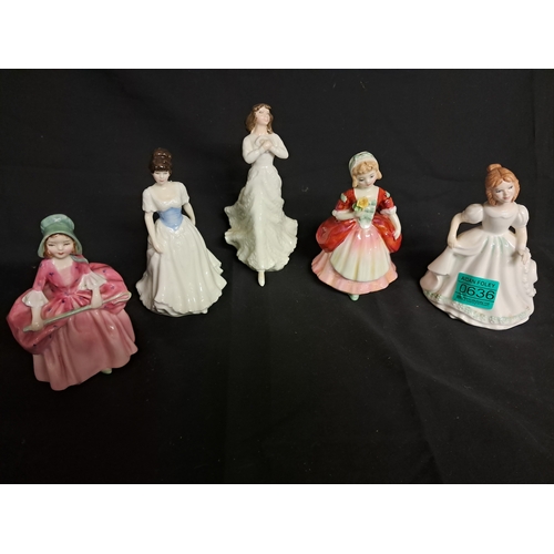 636 - Five Royal Doulton Lady Figures (Tallest 15cm)