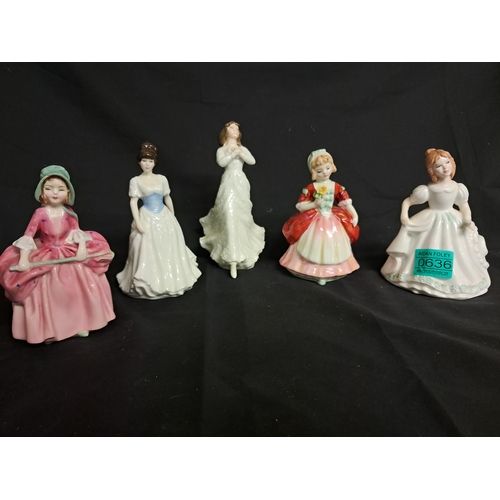 636 - Five Royal Doulton Lady Figures (Tallest 15cm)