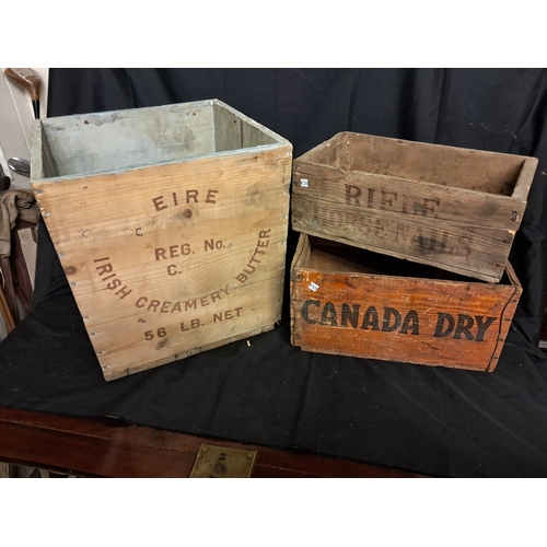 646 - Irish Creamery Butter Box, Canada Dry Box and a Rifle Nails Box