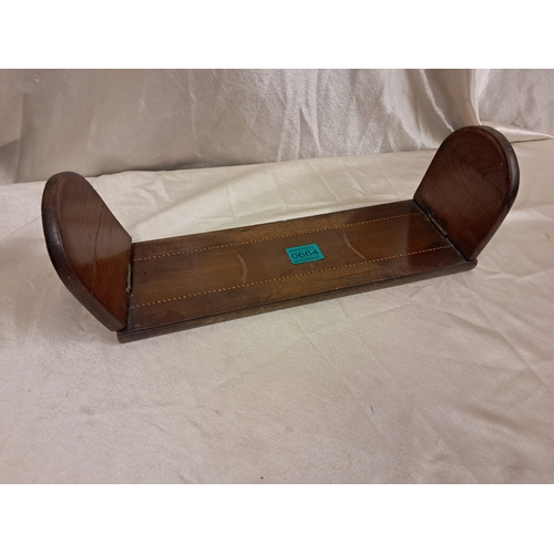 664 - 19th Century Killarney Wood Yew and Arbutus Wood Book Stand with Muckross Abbey Inlays (37cm Long)