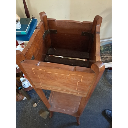 85 - Edwardian Inlaid Walnut Jardinere Stand (120cm Tall)