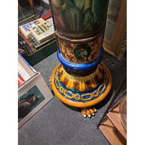 197 - Tall Majolica Style Jardiniere on Stand (155cm Tall)