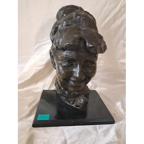 207 - 20th Century Bust Figure of a Lady - possibly Bronze (37cm Tall)