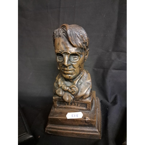 518 - Two Yeats Bust Figures and a Sean O'Casey Bust (Tallest 17cm)