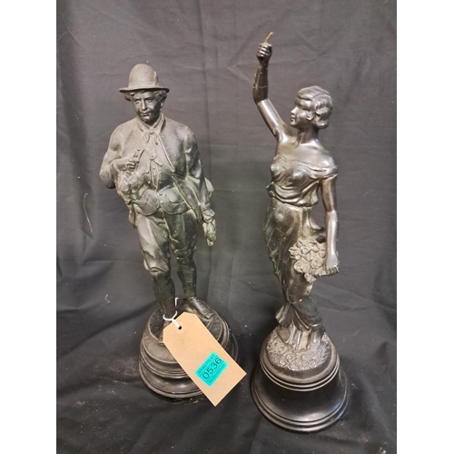 536 - Two Cast Metal Statues 