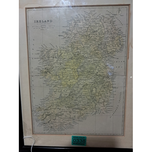 338 - J. Bartholmew Framed Map of Ireland and another