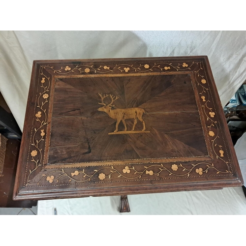 700 - Mid 19th Century Killarney Wood Sewing Table in Yew and Arbutus Wood. Profuslely Inlaid with Irish S... 